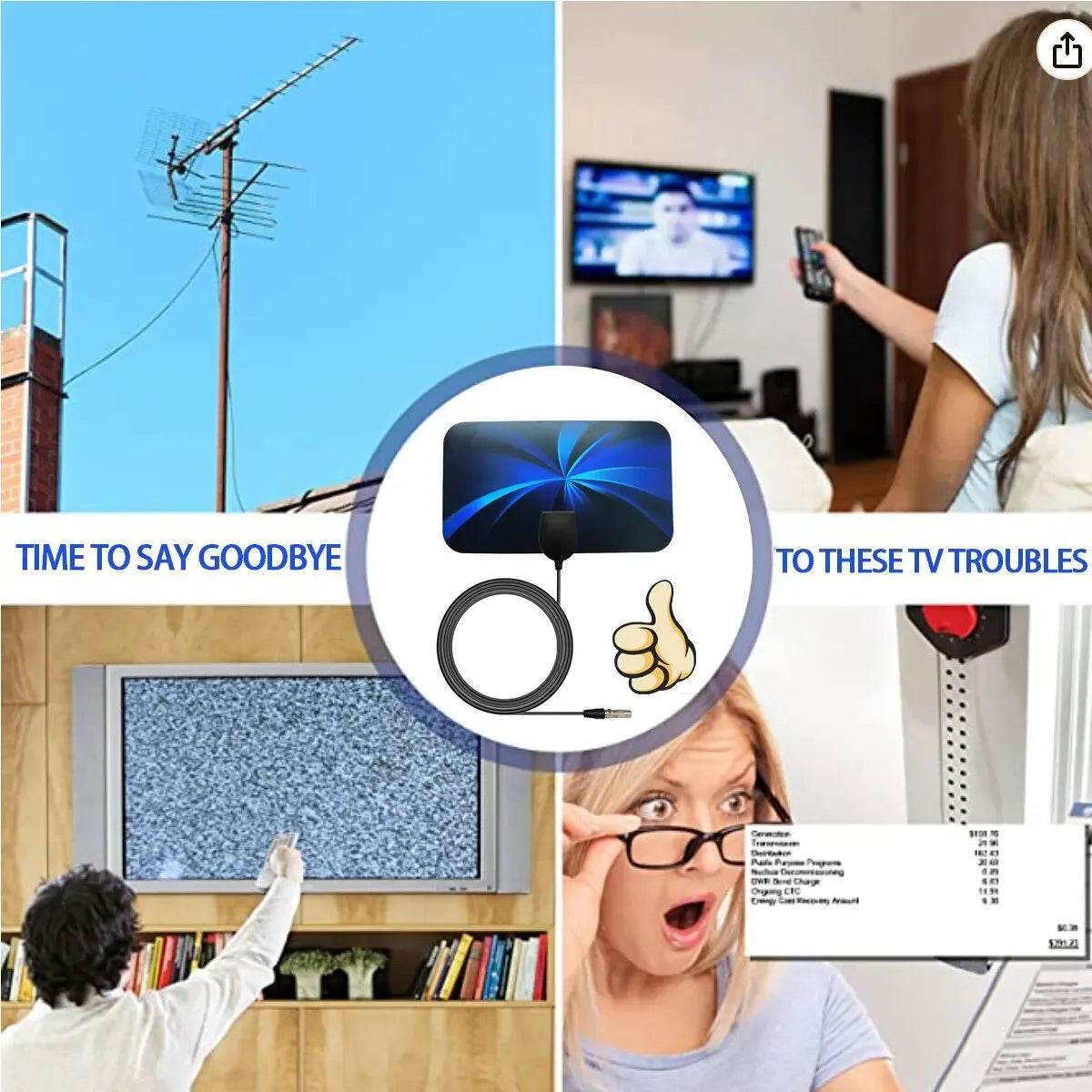 Antena Digital TDT Interior – Compacta, Leve e Perfeita para Canais Grátis em HD - Ferramentaria