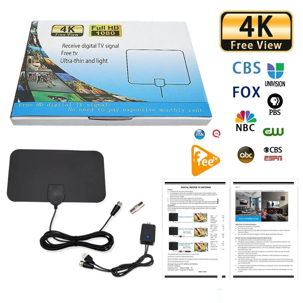 Antena Digital TDT Interior – Compacta, Leve e Perfeita para Canais Grátis em HD - Ferramentaria