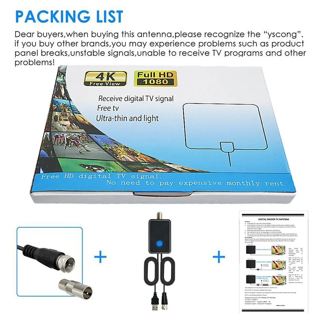 Antena Digital TDT Interior – Compacta, Leve e Perfeita para Canais Grátis em HD - Ferramentaria