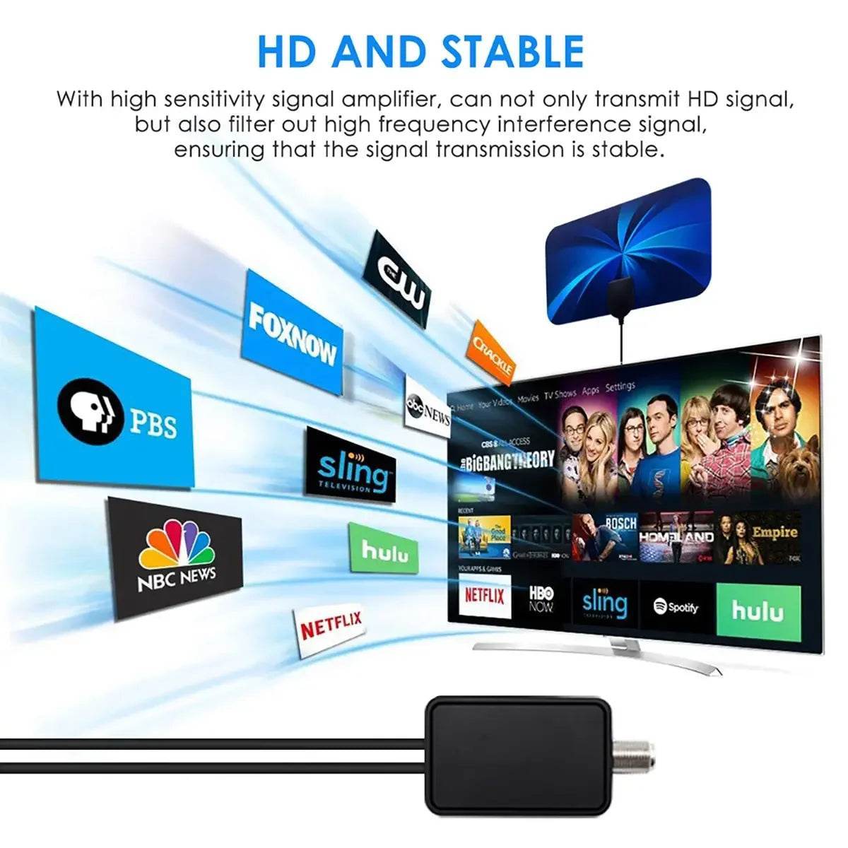 Antena Digital TDT Interior – Compacta, Leve e Perfeita para Canais Grátis em HD - Ferramentaria