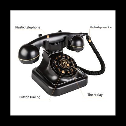 Telefone Fixo Retro com Campainha Clássica Metálica e Estilo Vintage para Escritório e Decoração