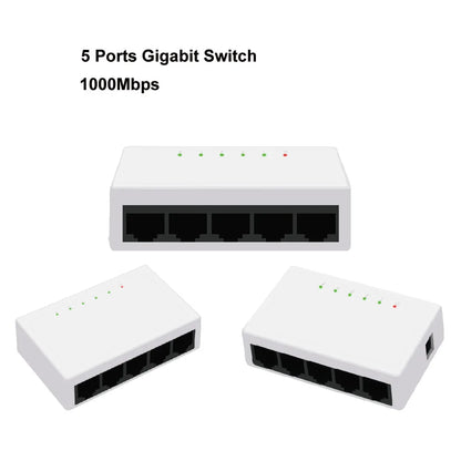 Switch Gigabit Ethernet Ienron – Modelos de 5, 8 e 10 Portas