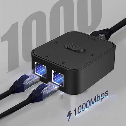 Spliter de Rede Gigabit 1000Mbps 2 Portas (1 Entrada e 2 Saídas) RJ45