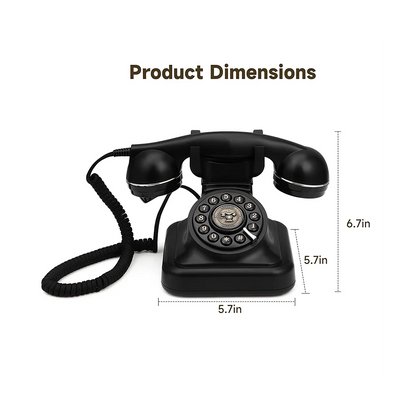 Telefone Fixo Retro com Campainha Clássica Metálica e Estilo Vintage para Escritório e Decoração
