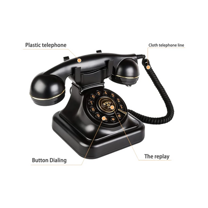Telefone Fixo Retro com Campainha Clássica Metálica e Estilo Vintage para Escritório e Decoração