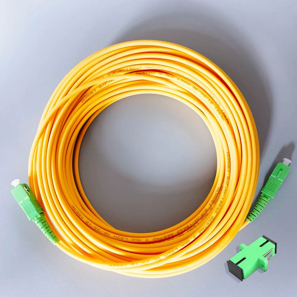 Cabo de Fibra Óptica SC/APC-SC/APC FTTH Monomodo 5M/10M/15M - Ideal para Ligação de ONT em Casas