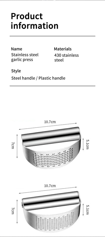Prensa de Alho em Aço Inoxidável