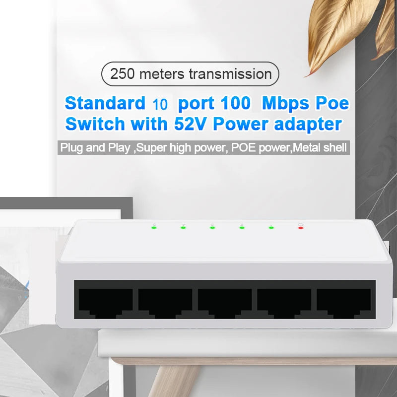 Switch Gigabit Ethernet Ienron – Modelos de 5, 8 e 10 Portas