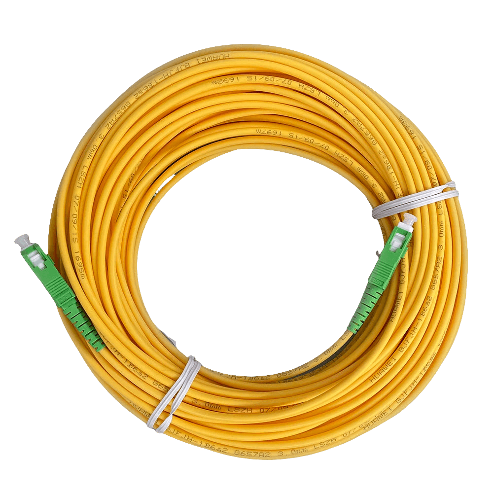 Cabo de Fibra Óptica SC/APC-SC/APC FTTH Monomodo 5M/10M/15M - Ideal para Ligação de ONT em Casas