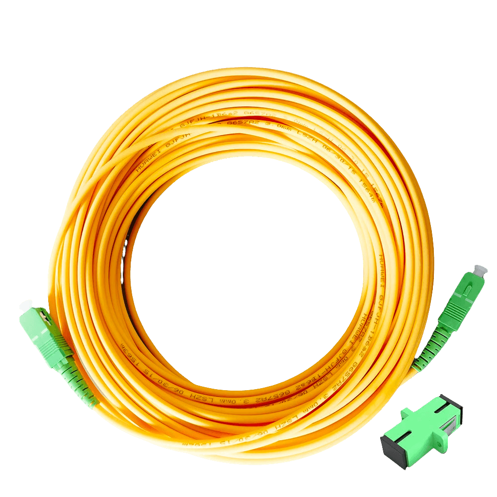 Cabo de Fibra Óptica SC/APC-SC/APC FTTH Monomodo 5M/10M/15M - Ideal para Ligação de ONT em Casas